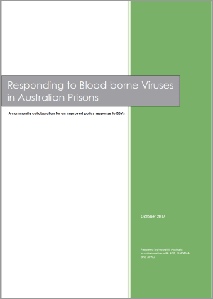 cover of report on responding to blood borne viruses in prisons